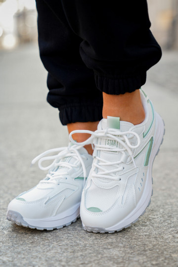 Noorte madalad sportlikud tossud kleepuvate kinnitustega valge värviga Dilan 2