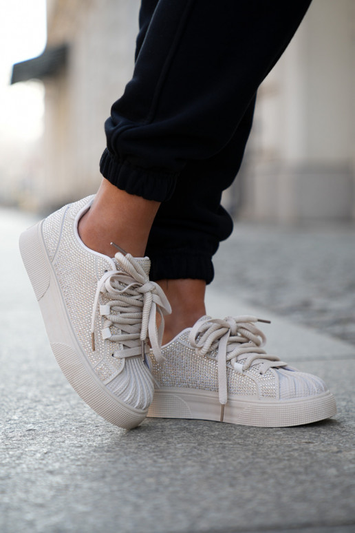 Tennised mudelis naistele kaunistustega platvormil liiva värvi Tennised mudelis naistele kaunistustega platvormil liiva värvi